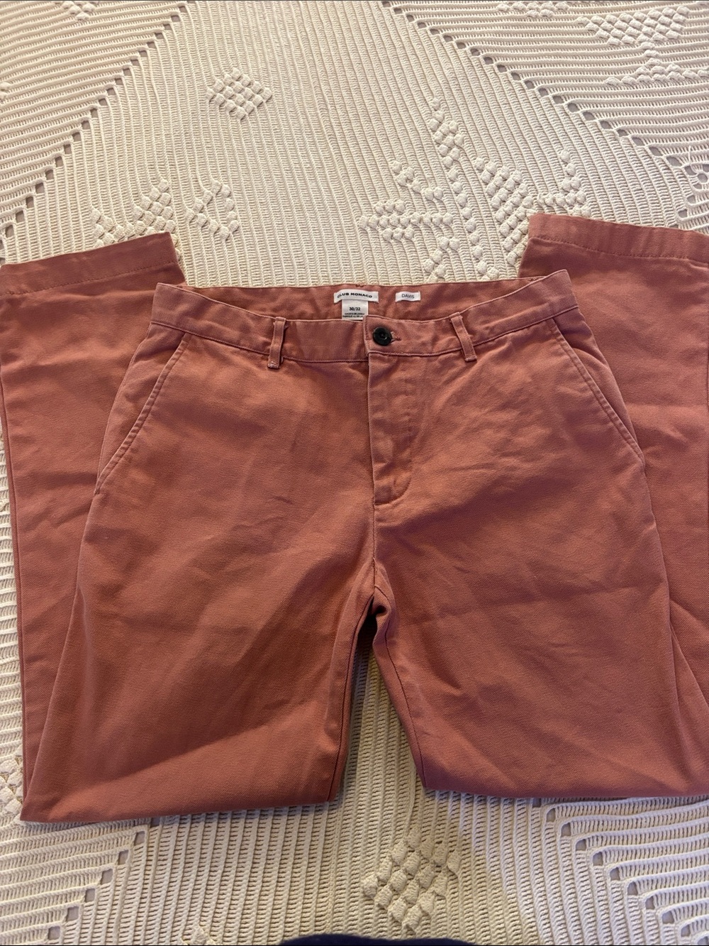 Men's Casual Chino Pants in Rust - Unbranded
